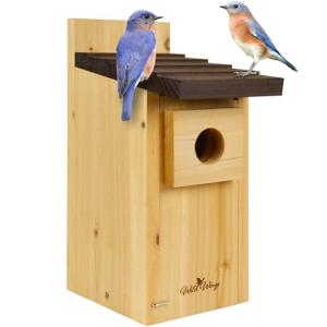 Cedar Blue Bird Box House for Wild Birds