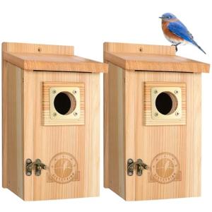 SISTERBIRD Cedar Bird Houses with Copper Guard