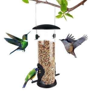 Durable Metal Bird Feeder for Wild Birds (Black)