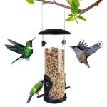 Durable Metal Bird Feeder for Wild Birds (Black)