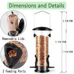 Durable Metal Bird Feeder for Wild Birds (Black)