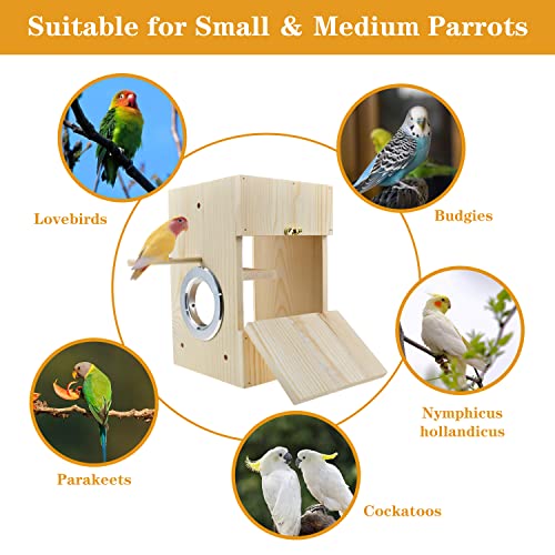 Wild Birds Wooden Breeding Nest Box for Parakeets
