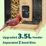 Smart Bird Feeder with Camera - Eco-Friendly Bamboo
