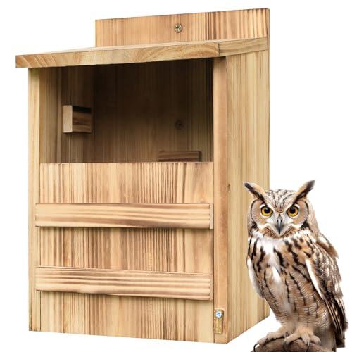 Outdoor Owl House - Rectangular Wood Nesting Box