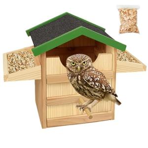 Large Handmade Screech Owl House with Stand