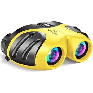DIMY Compact Waterproof Binocular for Kids Boys Age 5-10 Yellow