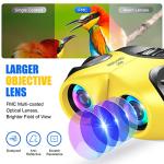 DIMY Compact Waterproof Binocular for Kids Boys Age 5-10 Yellow