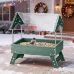 Kingsyard Ground Bird Feeder - Recycled Platform, Large Capacity