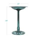 Rustic Pedestal Bird Bath for Garden, Yard [Green]