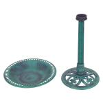 Green Bird Bath Feeder for Outdoor Garden