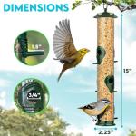 Durable 6-Port Metal Bird Feeder - Gray Bunny