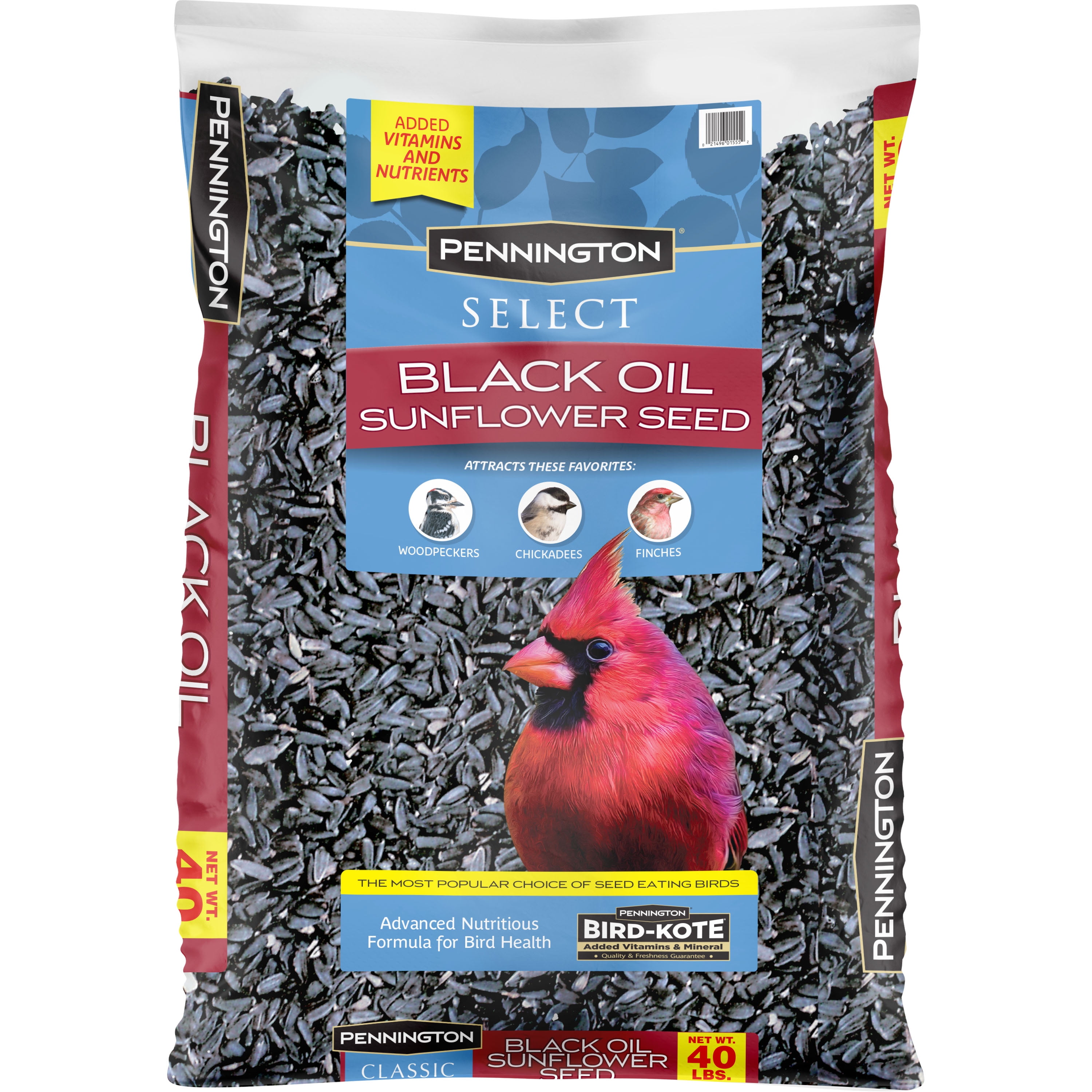 Pennington Black Oil Sunflower Seed Wild Bird Feed, 40 lbs