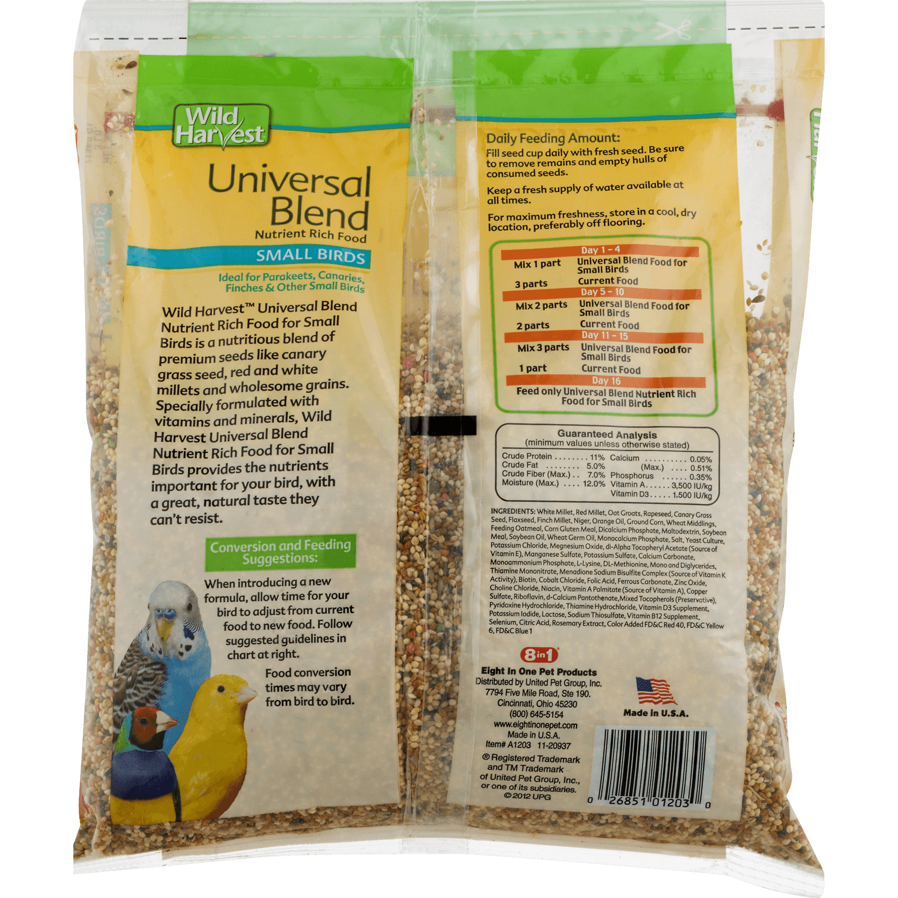 Wild Harvest Universal Blend for Small Birds, 3 lbs