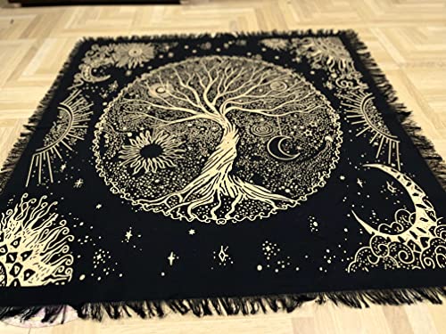 Indian Tree of Life Altar Cloth Tapestry - Tarot Tablecover