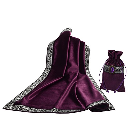 Purple Witch Altar Tarot Table Cloth with Pouch