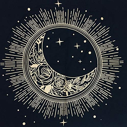 Golden Sun Moon Star Altar Cloth for Tarot