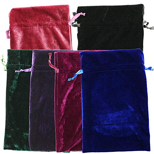 Velvet Tarot Rune Bag Bundle - Moss Green, Royal Blue, Purple, Wine, Ross, Black