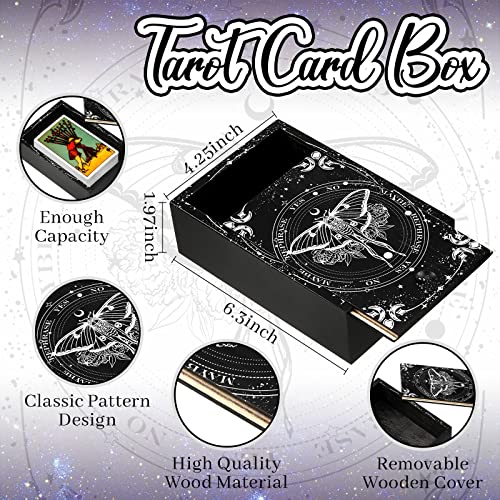 Wooden Tarot Cards Case, Stand, & Bag - Luna Moth
