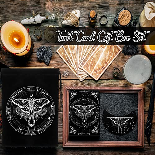 Wooden Tarot Cards Case, Stand, & Bag - Luna Moth