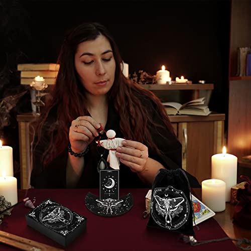 Wooden Tarot Cards Case, Stand, & Bag - Luna Moth