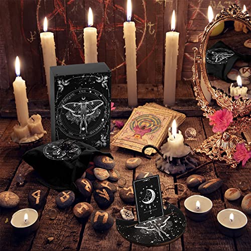 Wooden Tarot Cards Case, Stand, & Bag - Luna Moth