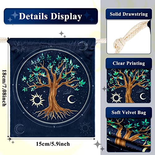 6-Piece Tarot Bag Kit Velvet Drawstring Deck Holder