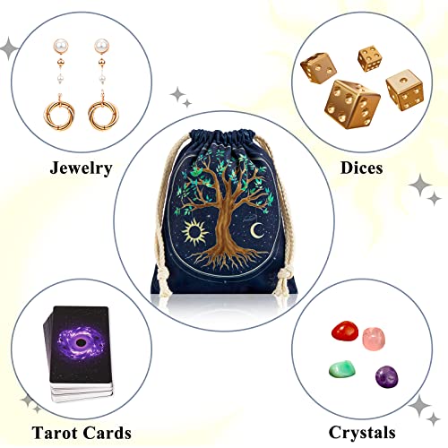 6-Piece Tarot Bag Kit Velvet Drawstring Deck Holder