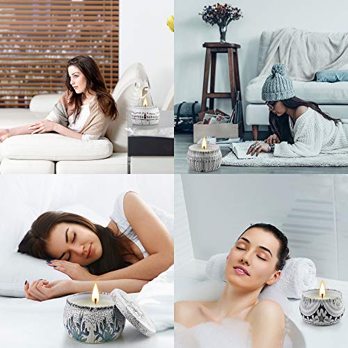 Scented Candles: 6-Pack, 180 Hour Burning, Essential Oil