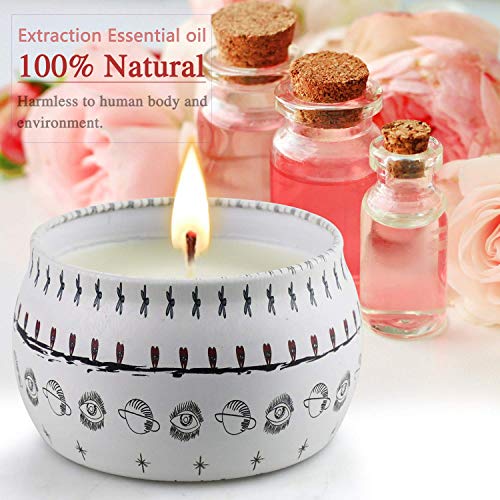 Scented Candles: 6-Pack, 180 Hour Burning, Essential Oil