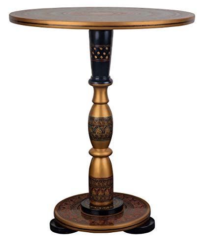 Boho Blue Round Table for Living Room or Bedroom