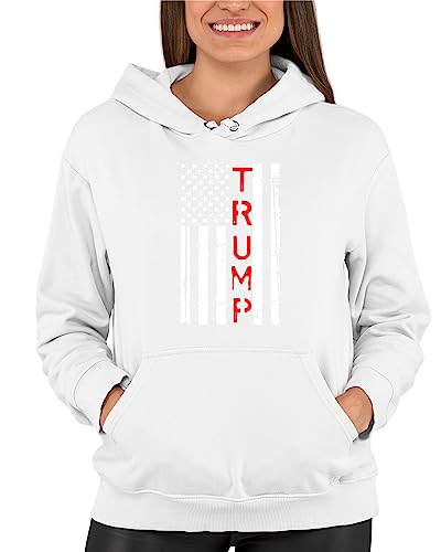 Trump 2024 Sweatshirt Hoodie - Small White Men's