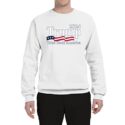 Trump 2024: Take Back America Sweatshirt - White, Large