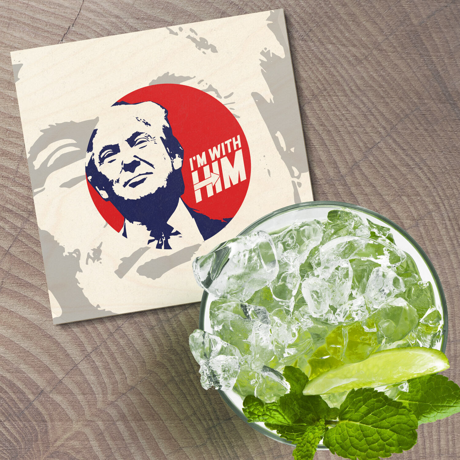 Trump 2024 President Election Square Coaster, 4'' X 4