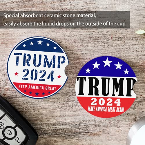 Trump 2024 Ceramic Car Coasters, 2 Pack