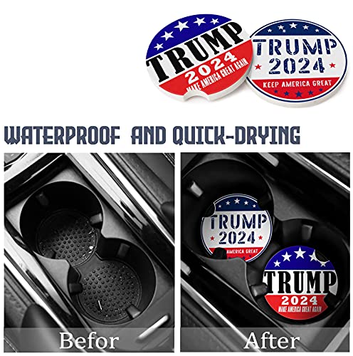 Trump 2024 Ceramic Car Coasters, 2 Pack