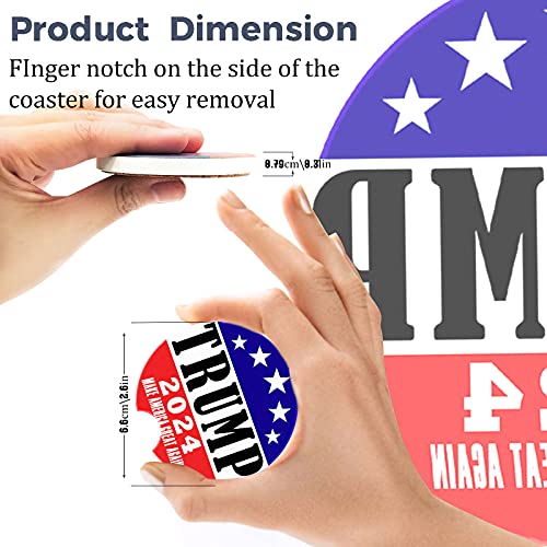 Trump 2024 Ceramic Car Coasters, 2 Pack