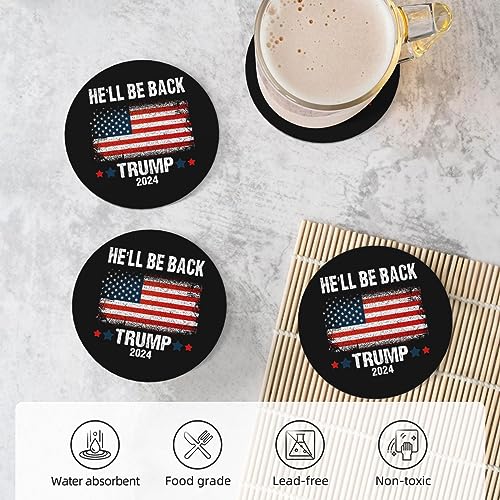 Trump 2024 4in Ceramic Coaster Set with Cork Base