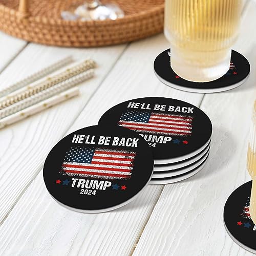 Trump 2024 4in Ceramic Coaster Set with Cork Base