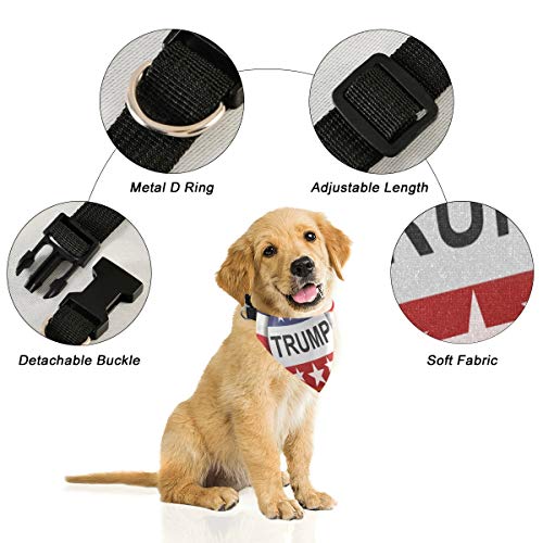 Trump 2024 Dog Collar with Bandana: American Flag