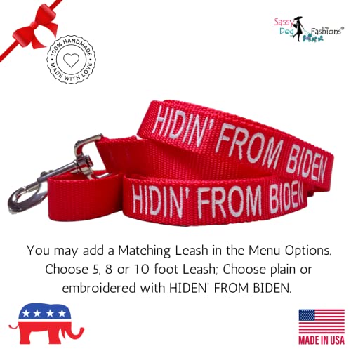 Trump 2024 Embroidered Red Dog Collar - All Sizes