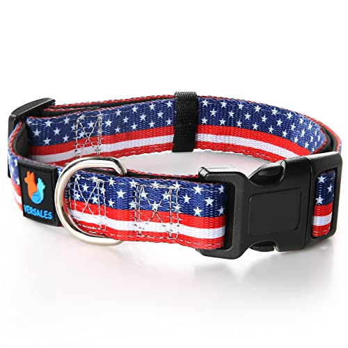 Show Your Support With Trump 2024 Dog Collar   Versales American Flag Dog Collar Soft Neoprene Padded Breathable Nylon Pet Collar Adjustable For Puppy Small Medium And Large Dogs American Flag Medium 1291 