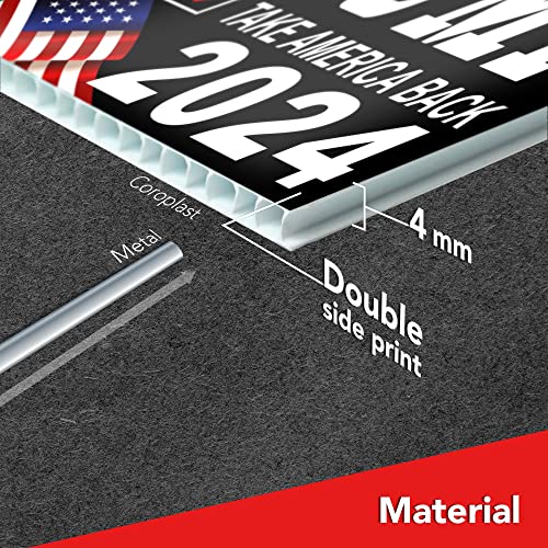 Trump 2024 Yard Sign - Double Sided 16x12 Coroplast