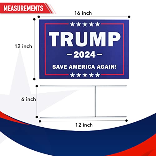 Trump 2024 Yard Sign: Save America Again!