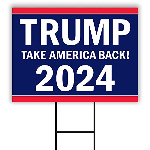 Trump 2024 Yard Sign - Long Lasting, Visible Text (24x18)