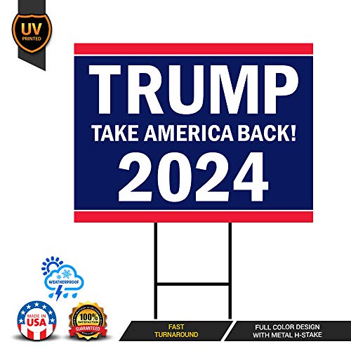 Trump 2024 Yard Sign - Long Lasting, Visible Text (24x18)
