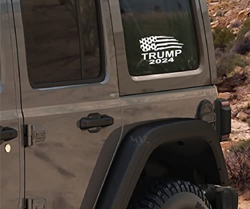 Trump 2024 Vinyl Flag Decal Sticker | White