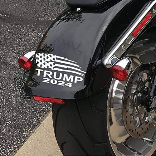 Trump 2024 Vinyl Flag Decal Sticker | White