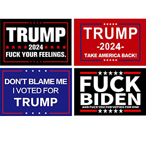 Show Your Support with Waterproof Reflective Trump 2024 Sticker Pack