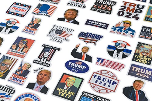 Trump 2024 Stickers: 100-Pack, Large Size, Versatile Application