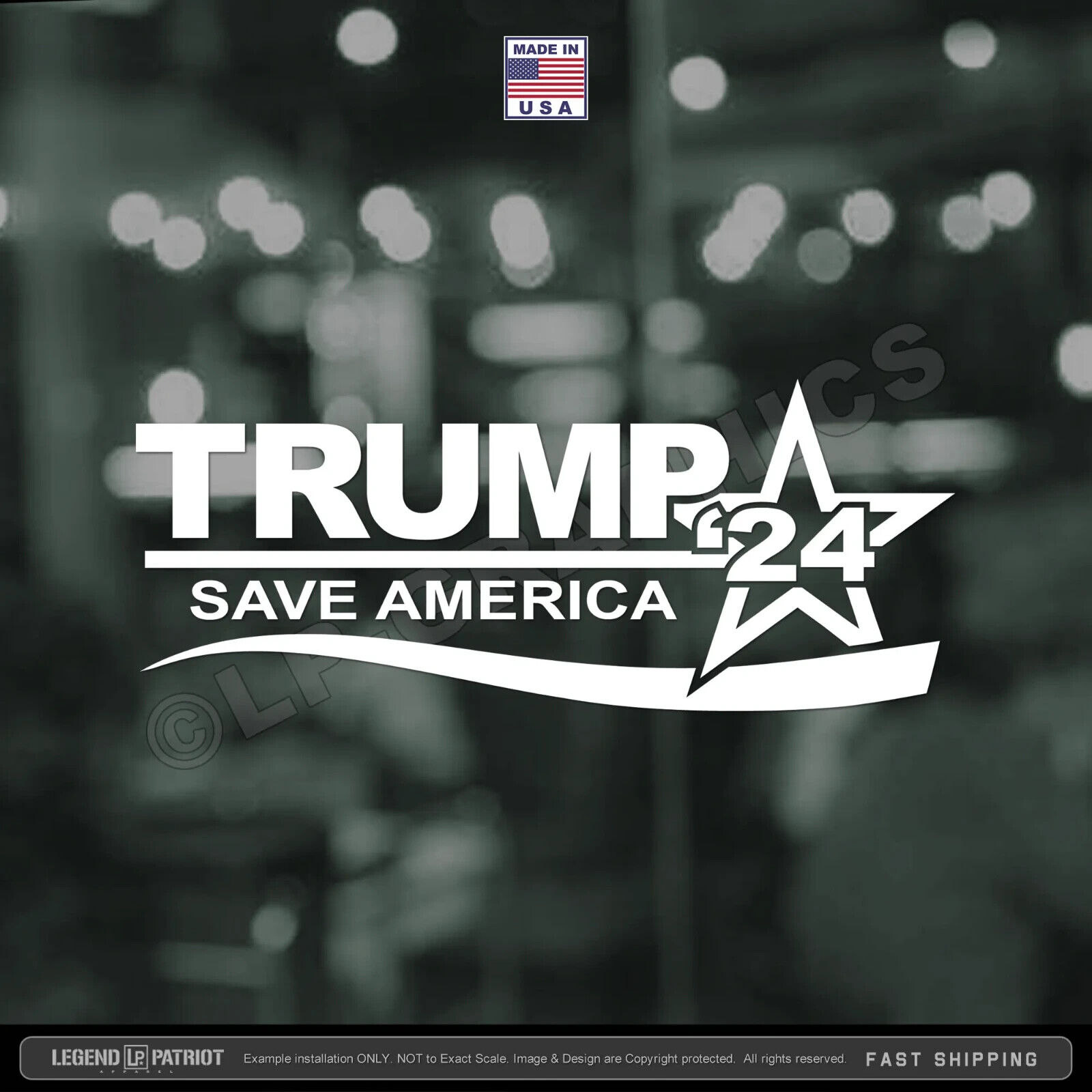 Trump 2024 Decal: USA Patriotic Sticker for Car & Truck